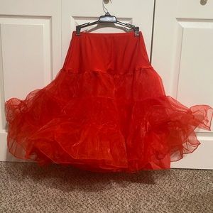 Sheer Red petticoat crinoline